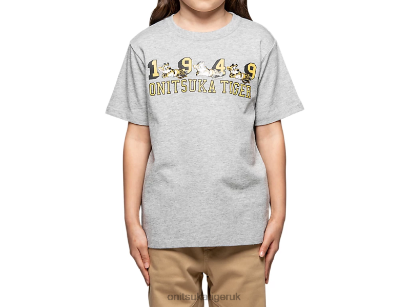 Kids GRAPHIC TEE XTBPR678 Clothing Onitsuka Tiger Feather Grey