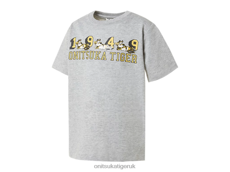 Kids GRAPHIC TEE XTBPR678 Clothing Onitsuka Tiger Feather Grey