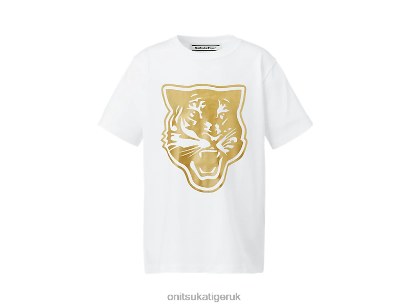 Kids LOGO GRAPHIC T XTBPR659 Clothing Onitsuka Tiger White/Gold