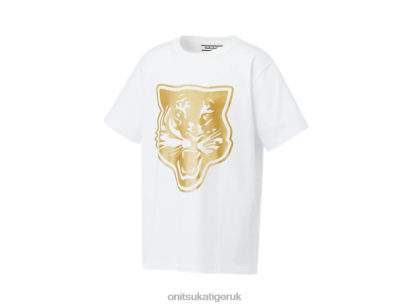 Kids LOGO GRAPHIC T XTBPR659 Clothing Onitsuka Tiger White/Gold