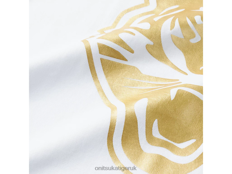 Kids LOGO GRAPHIC T XTBPR659 Clothing Onitsuka Tiger White/Gold
