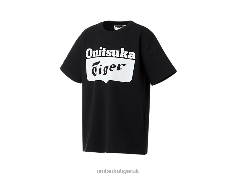 Kids LOGO TEE XTBPR661 Clothing Onitsuka Tiger Black/White