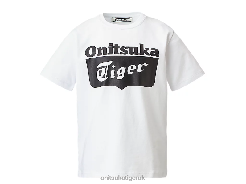 Kids LOGO TEE XTBPR669 Clothing Onitsuka Tiger Real White/Performance Black