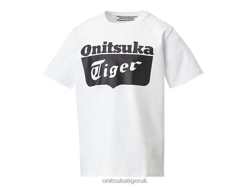 Kids LOGO TEE XTBPR669 Clothing Onitsuka Tiger Real White/Performance Black