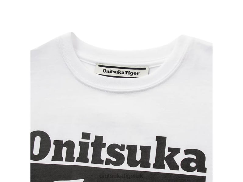 Kids LOGO TEE XTBPR669 Clothing Onitsuka Tiger Real White/Performance Black