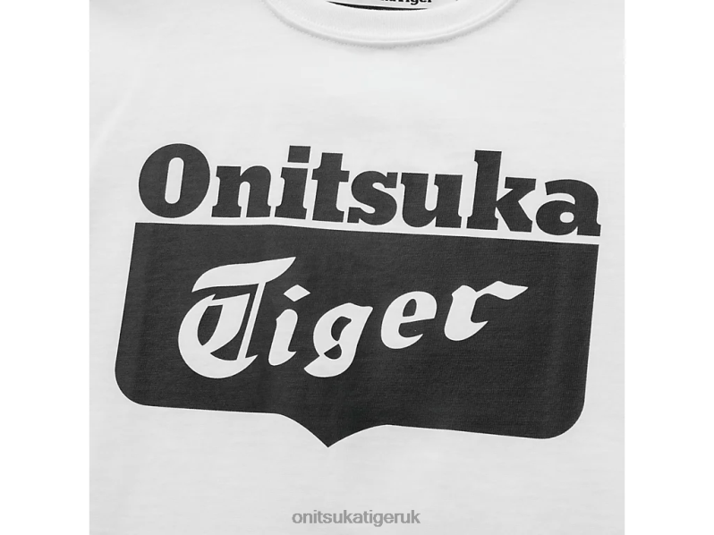 Kids LOGO TEE XTBPR669 Clothing Onitsuka Tiger Real White/Performance Black