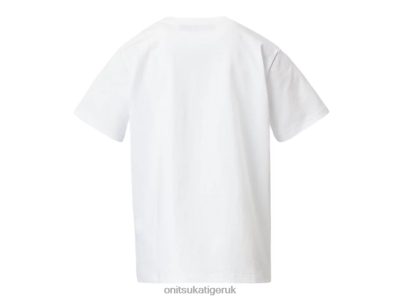 Kids LOGO TEE XTBPR670 Clothing Onitsuka Tiger Real White/Red Alert