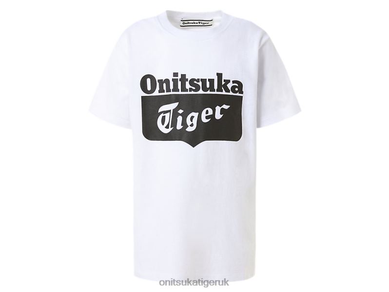 Kids LOGO TEE XTBPR672 Clothing Onitsuka Tiger Real White/Performance Black