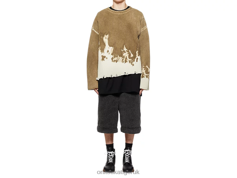 Men KNIT TOP XTBPR428 Clothing Onitsuka Tiger Khaki/White