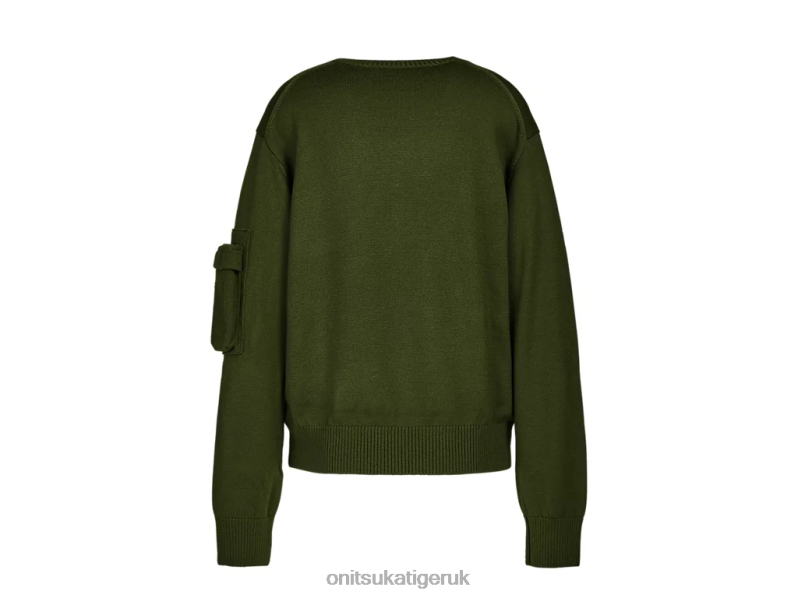 Men LS KNIT TOP XTBPR372 Clothing Onitsuka Tiger Khaki