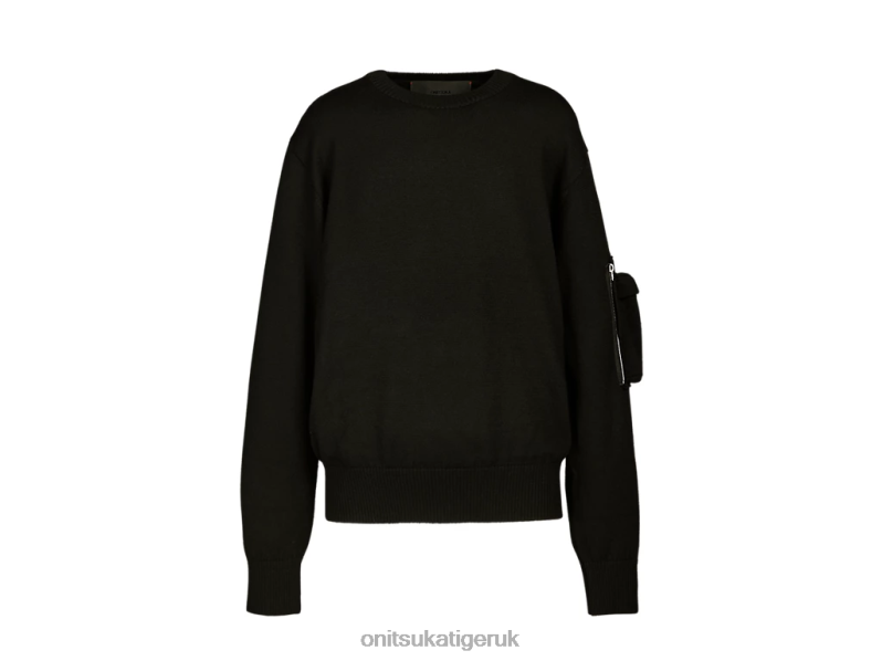 Men LS KNIT TOP XTBPR380 Clothing Onitsuka Tiger Black