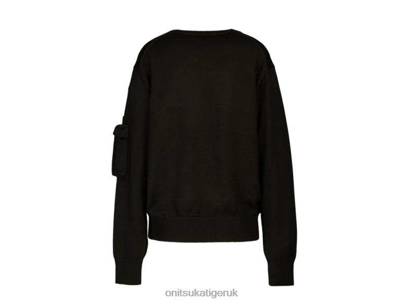 Men LS KNIT TOP XTBPR380 Clothing Onitsuka Tiger Black