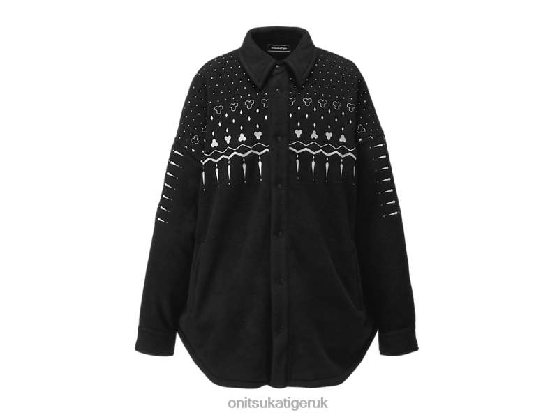 Men OVERSIZED SHIRT XTBPR448 Clothing Onitsuka Tiger Black/White