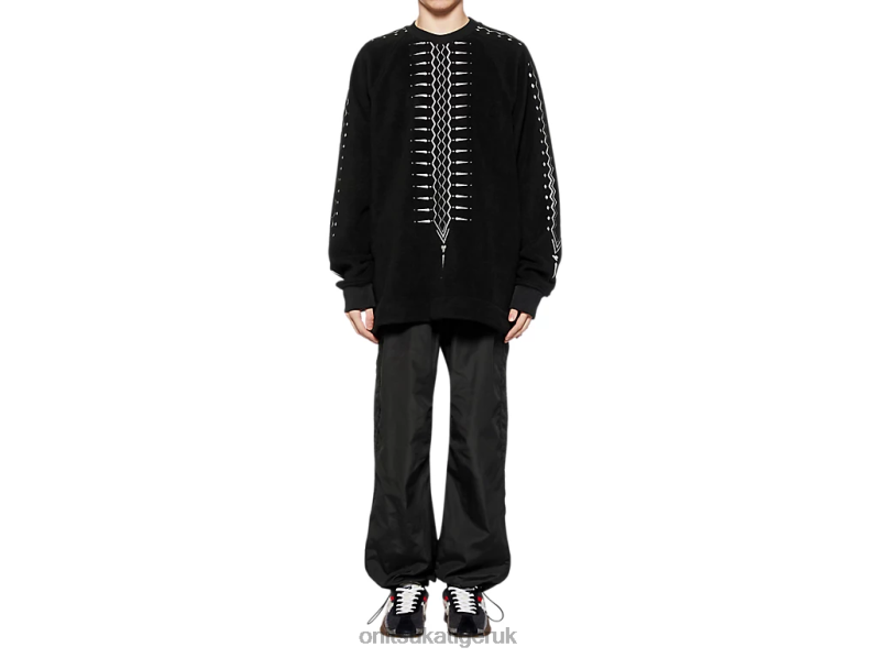Men OVERSIZED TOP XTBPR429 Clothing Onitsuka Tiger Black/White