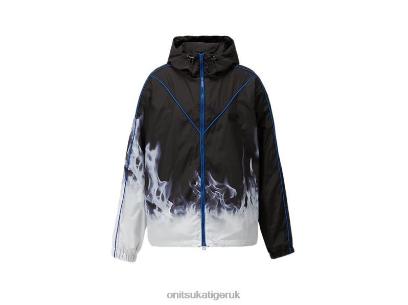Men P TRACK BLOUSON XTBPR461 Clothing Onitsuka Tiger Black/Blue