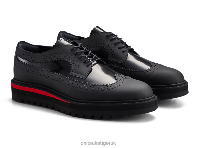 Men BROGUE XTBPR371 Shoes Onitsuka Tiger Black/Classic Red
