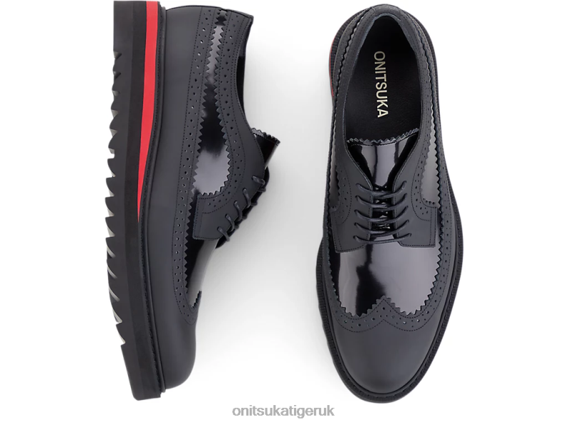 Men BROGUE XTBPR371 Shoes Onitsuka Tiger Black/Classic Red