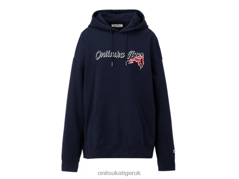 Unisex HOODIE TOP XTBPR479 Clothing Onitsuka Tiger Dark Navy