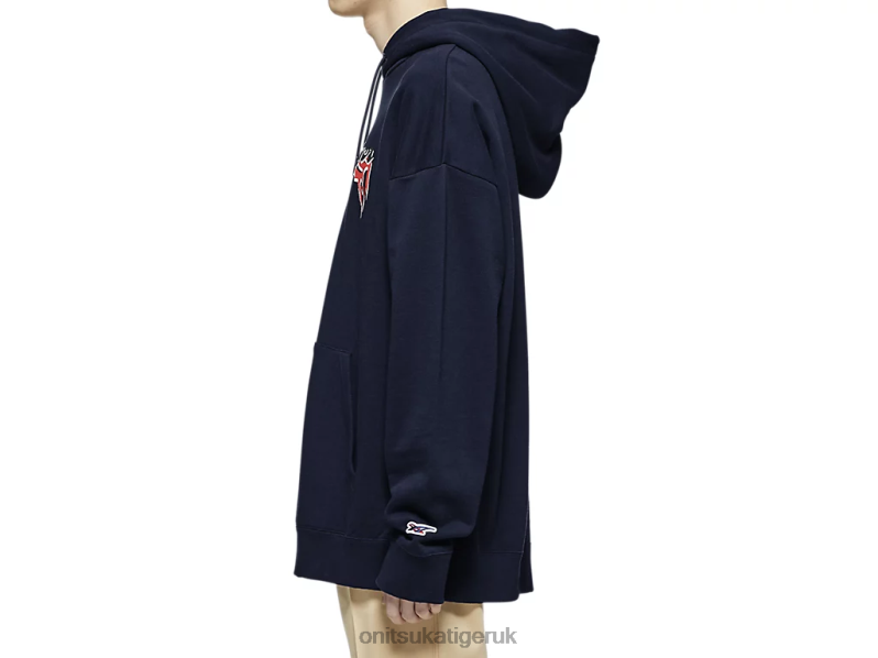 Unisex HOODIE TOP XTBPR479 Clothing Onitsuka Tiger Dark Navy