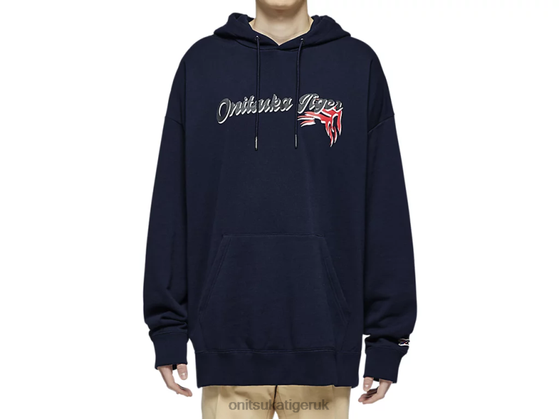 Unisex HOODIE TOP XTBPR479 Clothing Onitsuka Tiger Dark Navy