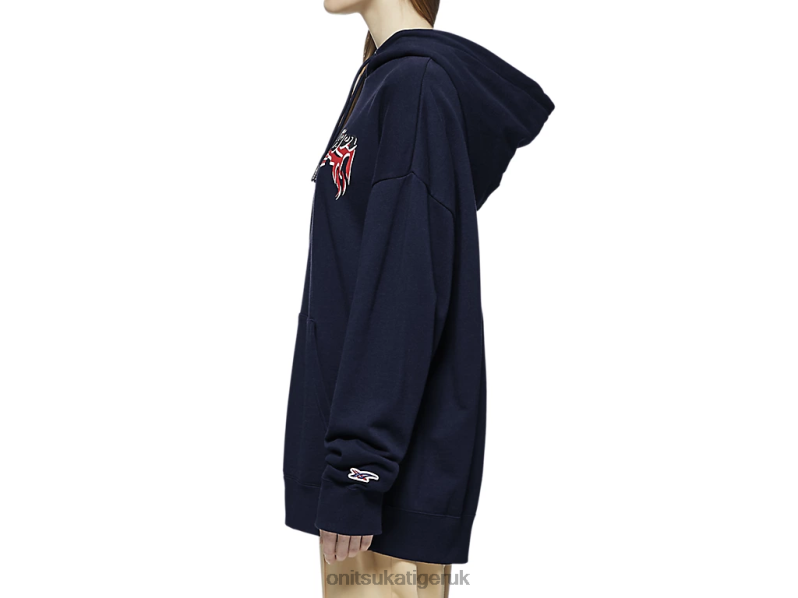 Unisex HOODIE TOP XTBPR479 Clothing Onitsuka Tiger Dark Navy