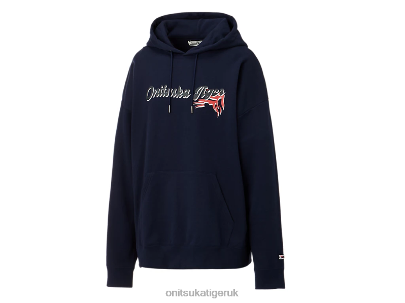 Unisex HOODIE TOP XTBPR479 Clothing Onitsuka Tiger Dark Navy