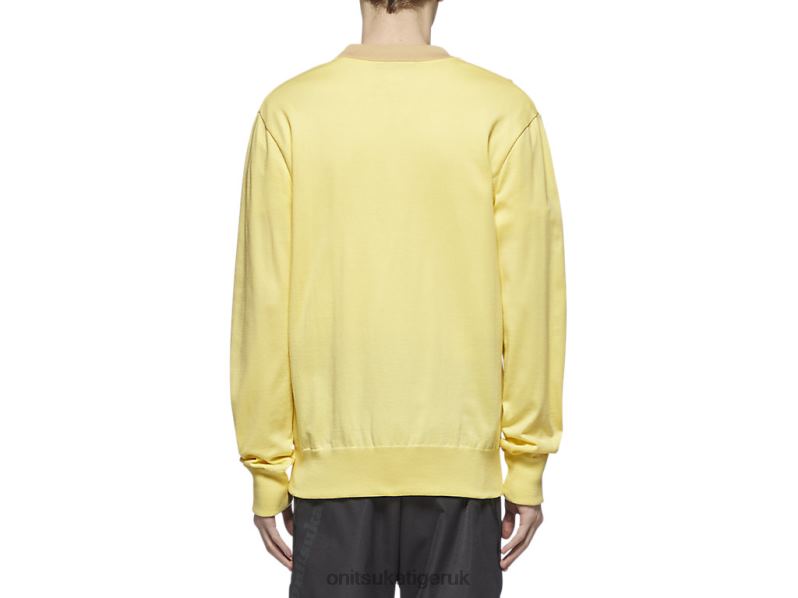 Unisex KNIT CARDIGAN XTBPR480 Clothing Onitsuka Tiger Light Yellow