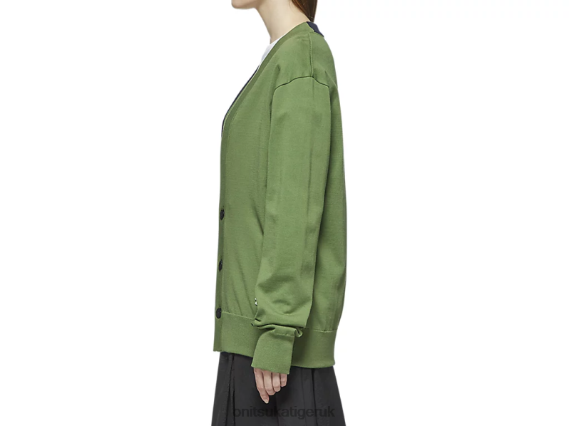 Unisex KNIT CARDIGAN XTBPR481 Clothing Onitsuka Tiger Bright Green