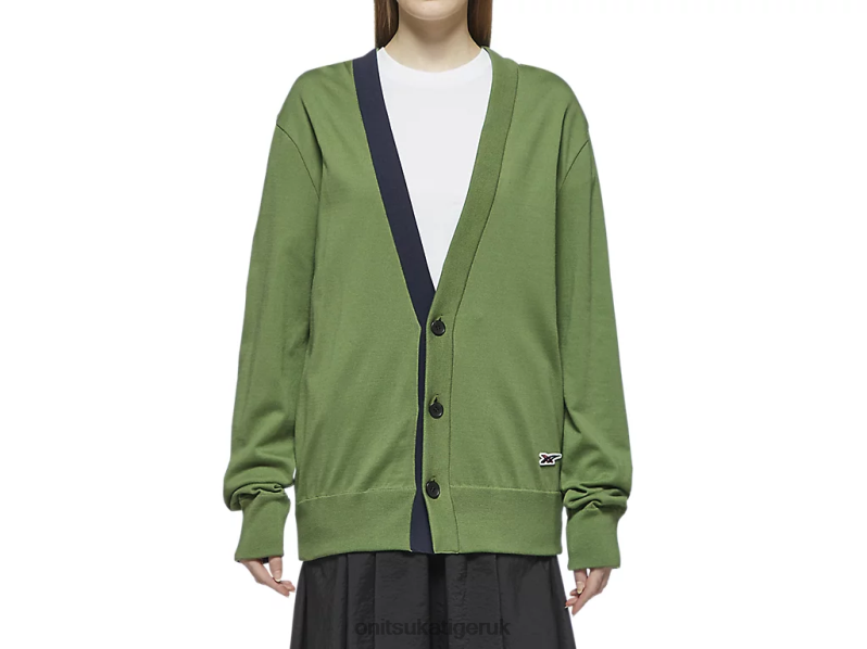 Unisex KNIT CARDIGAN XTBPR481 Clothing Onitsuka Tiger Bright Green