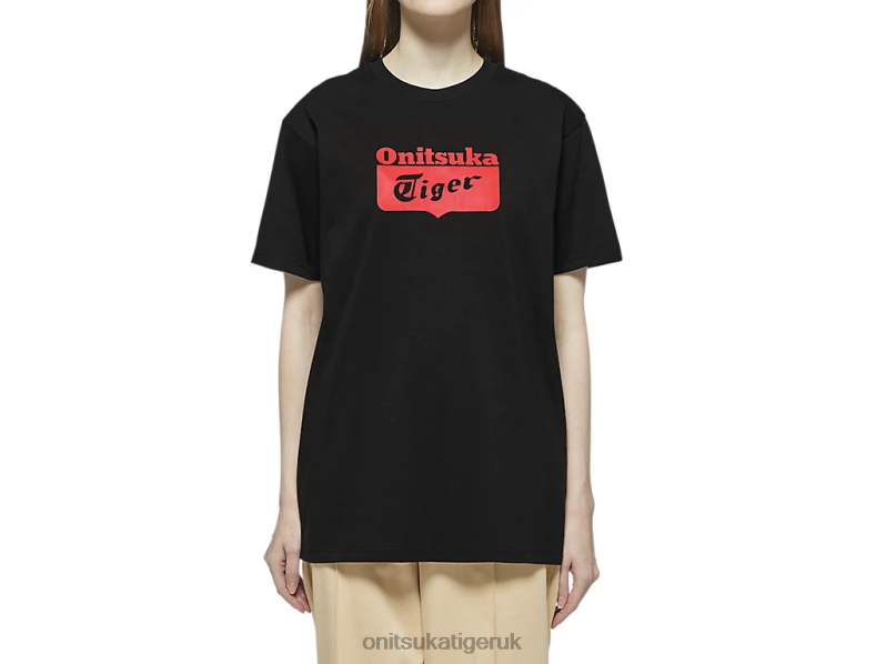 Unisex LOGO TEE XTBPR384 Clothing Onitsuka Tiger Black/Red