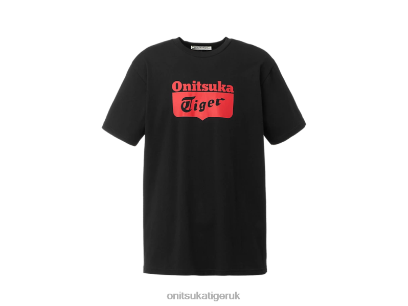 Unisex LOGO TEE XTBPR384 Clothing Onitsuka Tiger Black/Red