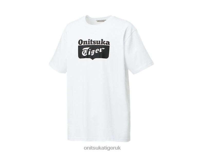 Unisex LOGO TEE XTBPR385 Clothing Onitsuka Tiger White/Black