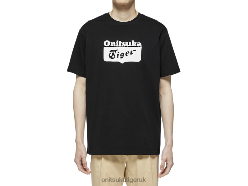 Unisex LOGO TEE XTBPR407 Clothing Onitsuka Tiger Black/White