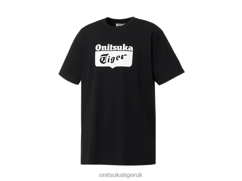 Unisex LOGO TEE XTBPR407 Clothing Onitsuka Tiger Black/White