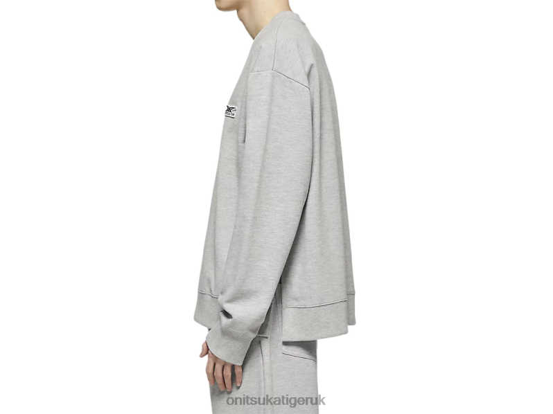 Unisex LONG SLEEVE TOP XTBPR474 Clothing Onitsuka Tiger Heather Grey