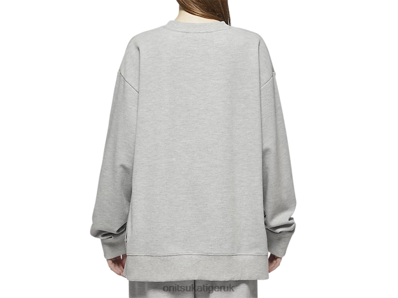 Unisex LONG SLEEVE TOP XTBPR474 Clothing Onitsuka Tiger Heather Grey