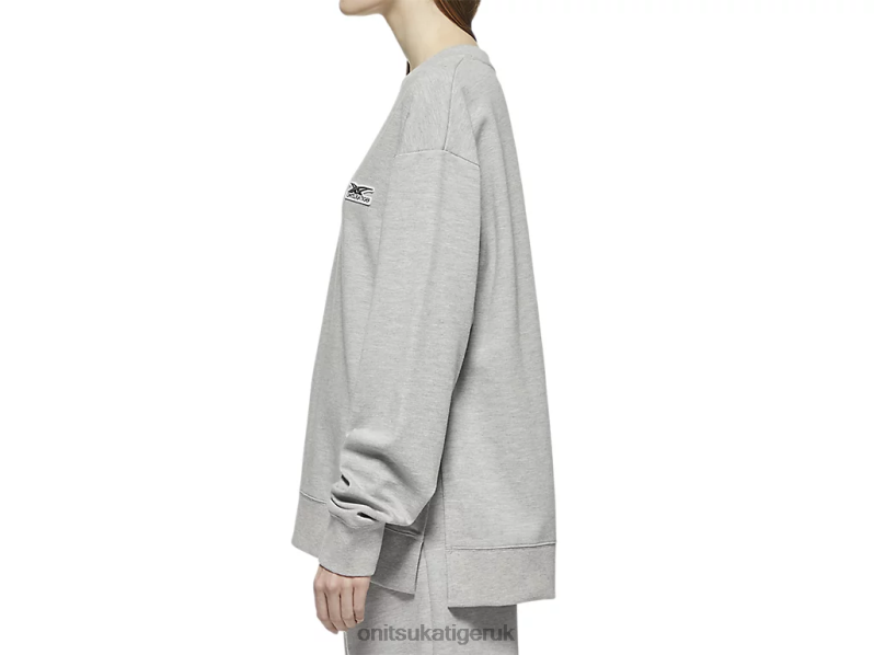Unisex LONG SLEEVE TOP XTBPR474 Clothing Onitsuka Tiger Heather Grey