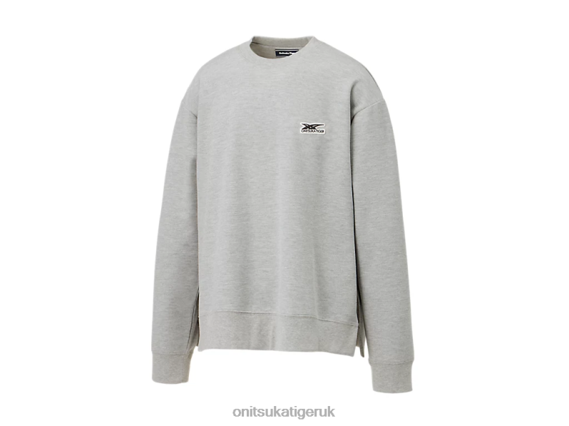 Unisex LONG SLEEVE TOP XTBPR474 Clothing Onitsuka Tiger Heather Grey