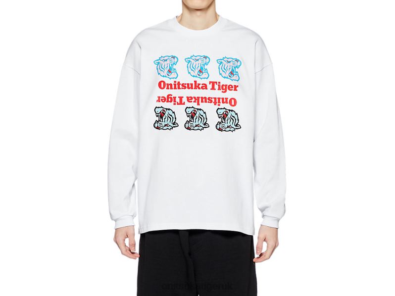 Unisex LS GRAPHIC TEE XTBPR403 Clothing Onitsuka Tiger White
