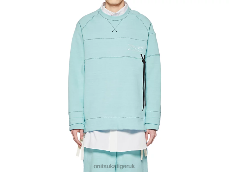 Unisex LS TOP XTBPR396 Clothing Onitsuka Tiger Light Blue