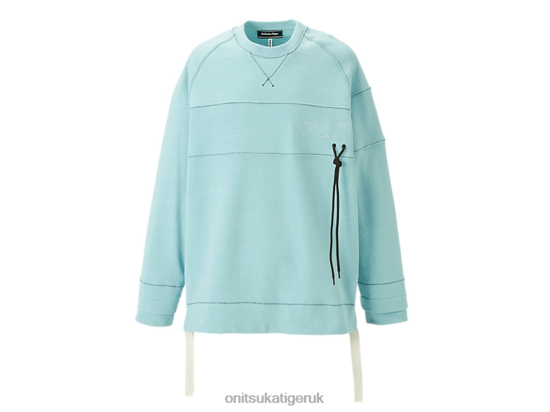 Unisex LS TOP XTBPR396 Clothing Onitsuka Tiger Light Blue