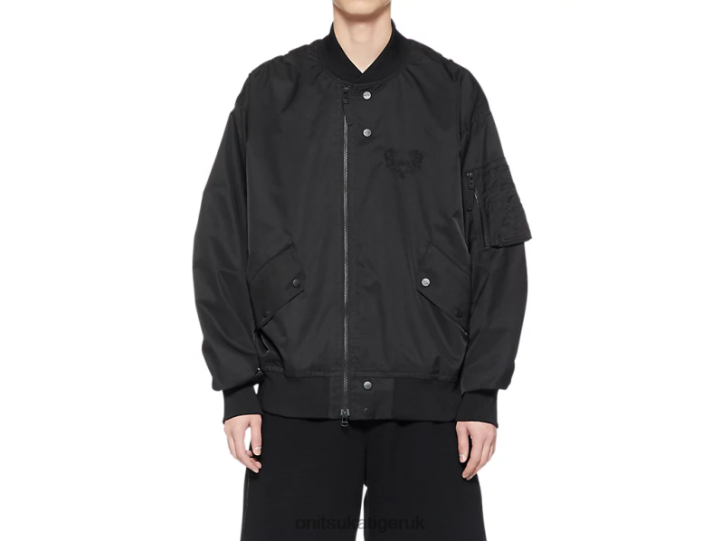 Unisex P BOMBER JACKET XTBPR415 Clothing Onitsuka Tiger Black