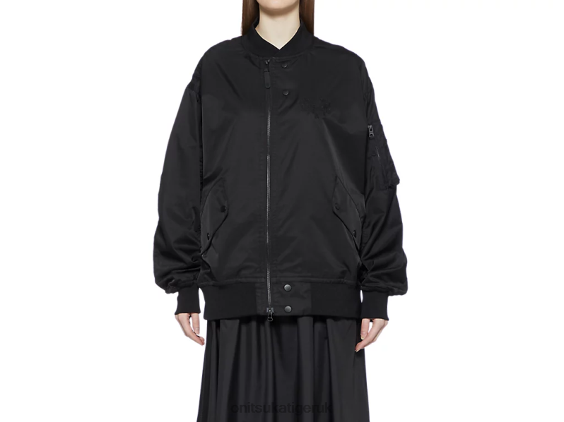 Unisex P BOMBER JACKET XTBPR415 Clothing Onitsuka Tiger Black