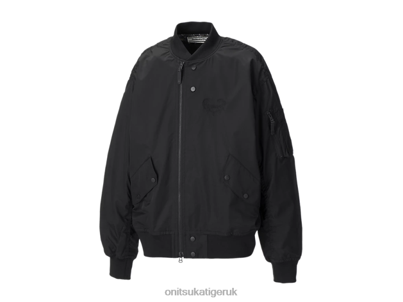Unisex P BOMBER JACKET XTBPR415 Clothing Onitsuka Tiger Black