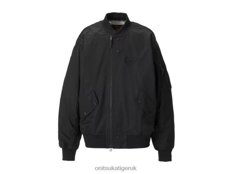 Unisex P BOMBER JACKET XTBPR415 Clothing Onitsuka Tiger Black