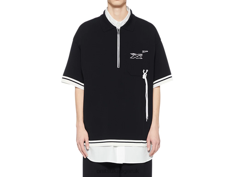 Unisex SS TOP XTBPR410 Clothing Onitsuka Tiger Black