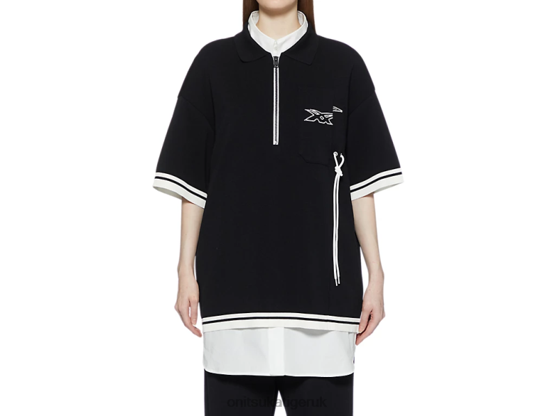 Unisex SS TOP XTBPR410 Clothing Onitsuka Tiger Black