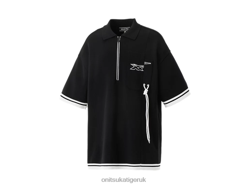 Unisex SS TOP XTBPR410 Clothing Onitsuka Tiger Black