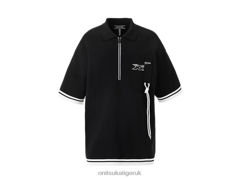 Unisex SS TOP XTBPR410 Clothing Onitsuka Tiger Black