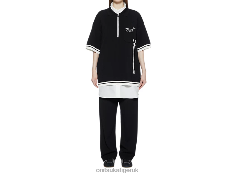 Unisex SS TOP XTBPR410 Clothing Onitsuka Tiger Black